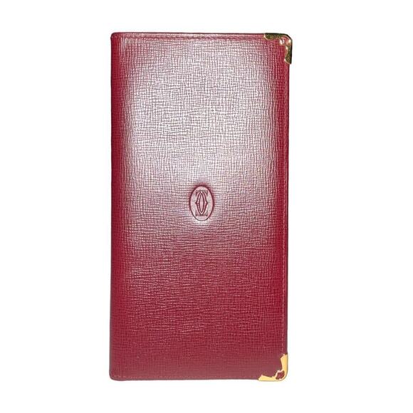 Vintage Cartier Burgundy Leather Bifold Wallet NWOT - Picture 7 of 14